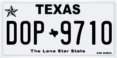 TX license plate DOP9710