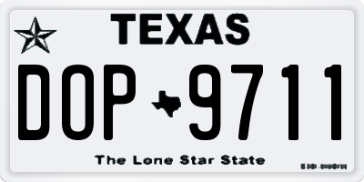 TX license plate DOP9711