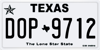 TX license plate DOP9712