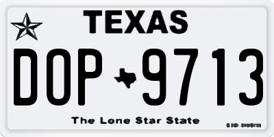 TX license plate DOP9713