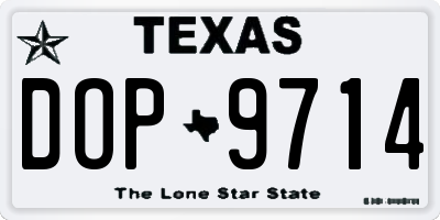 TX license plate DOP9714