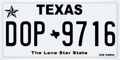 TX license plate DOP9716