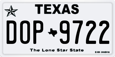 TX license plate DOP9722