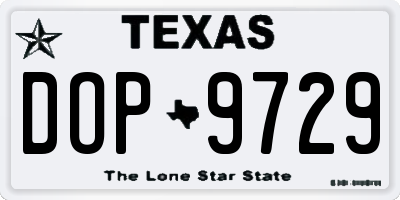 TX license plate DOP9729
