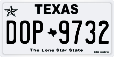TX license plate DOP9732