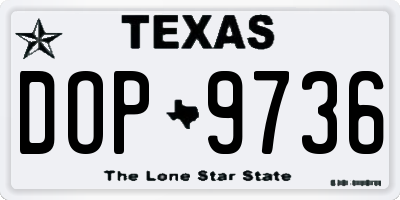 TX license plate DOP9736