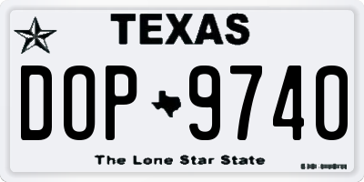 TX license plate DOP9740