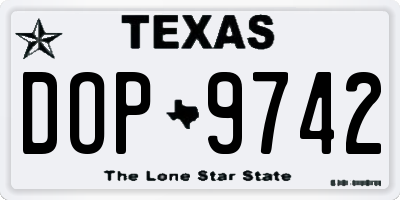 TX license plate DOP9742