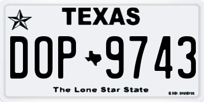 TX license plate DOP9743