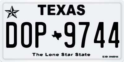 TX license plate DOP9744