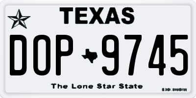 TX license plate DOP9745