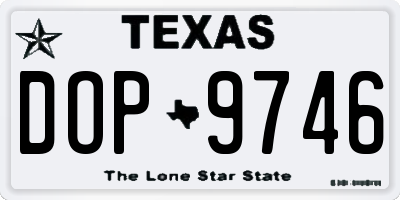 TX license plate DOP9746