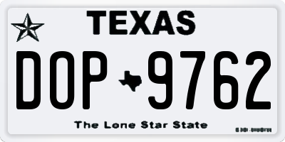 TX license plate DOP9762