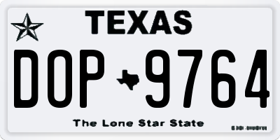 TX license plate DOP9764