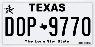 TX license plate DOP9770