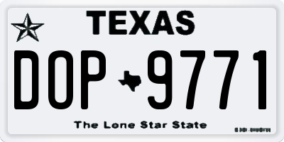 TX license plate DOP9771