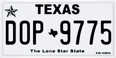 TX license plate DOP9775