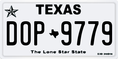 TX license plate DOP9779