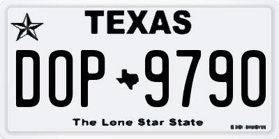 TX license plate DOP9790