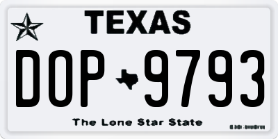 TX license plate DOP9793