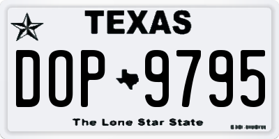 TX license plate DOP9795