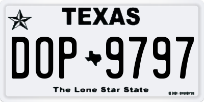 TX license plate DOP9797