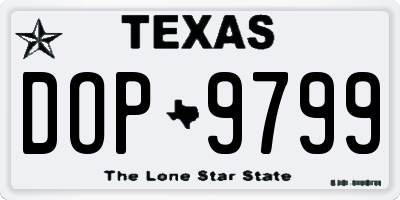 TX license plate DOP9799