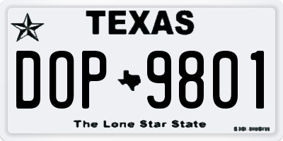 TX license plate DOP9801