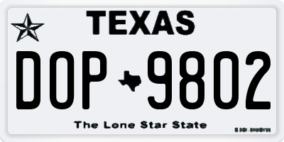 TX license plate DOP9802