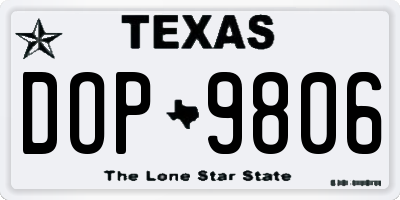 TX license plate DOP9806