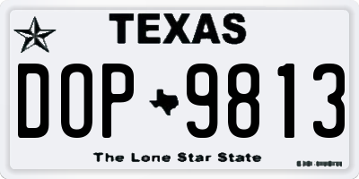 TX license plate DOP9813