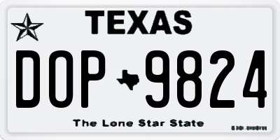 TX license plate DOP9824