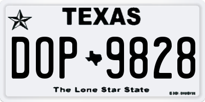 TX license plate DOP9828