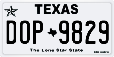 TX license plate DOP9829