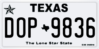 TX license plate DOP9836