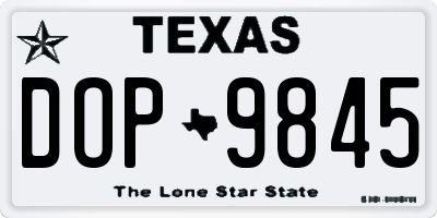 TX license plate DOP9845