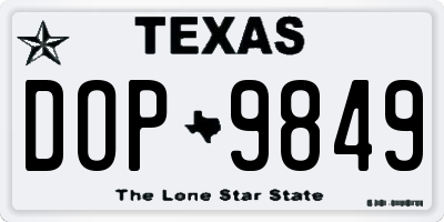 TX license plate DOP9849