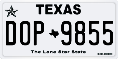 TX license plate DOP9855