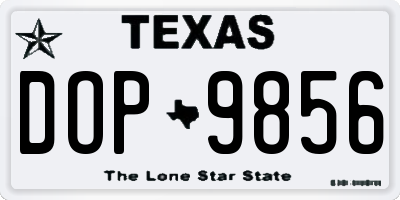 TX license plate DOP9856