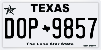 TX license plate DOP9857