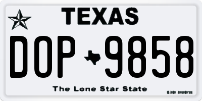 TX license plate DOP9858