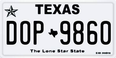 TX license plate DOP9860