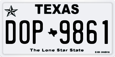 TX license plate DOP9861