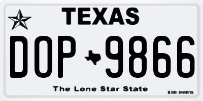 TX license plate DOP9866