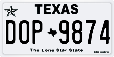 TX license plate DOP9874