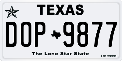 TX license plate DOP9877