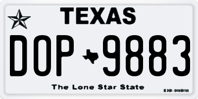 TX license plate DOP9883