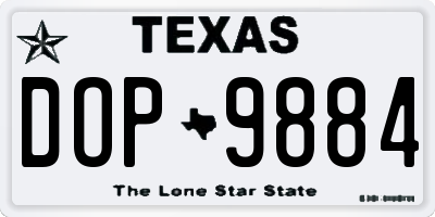 TX license plate DOP9884