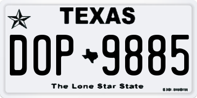 TX license plate DOP9885