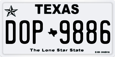 TX license plate DOP9886